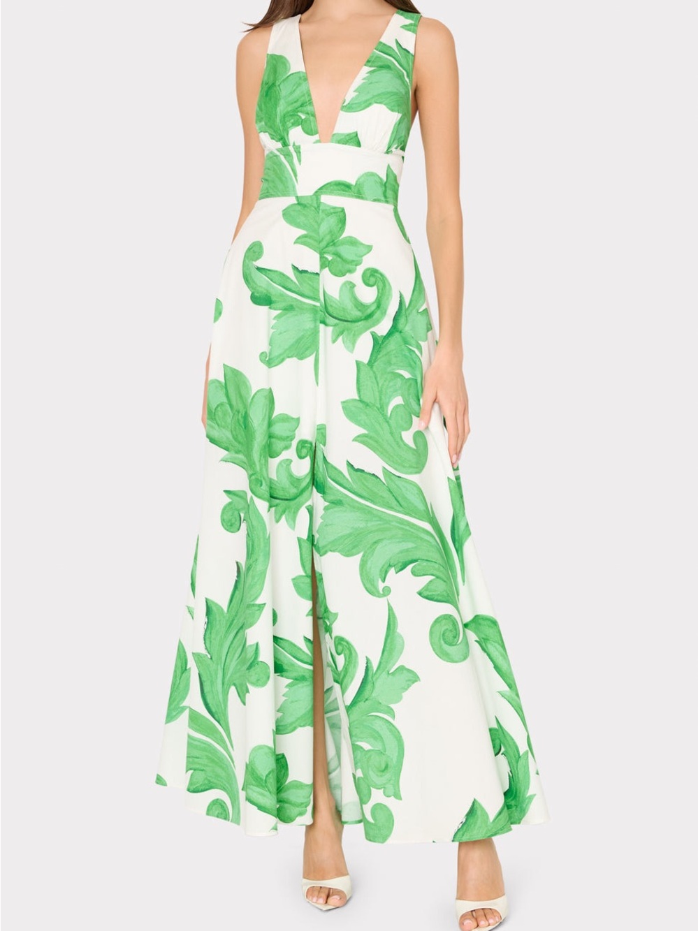 Milly Catrina printed poplin dress New Green and White Printed Midi Dress NWT